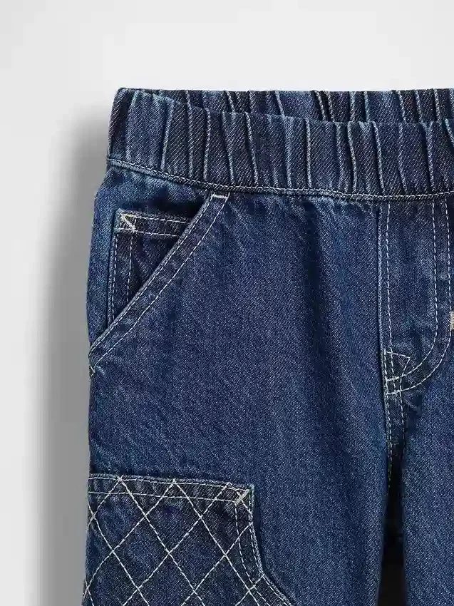 Vaqueros holgados tipo carpintero para bebés y niños pequeños, sin cremallera
