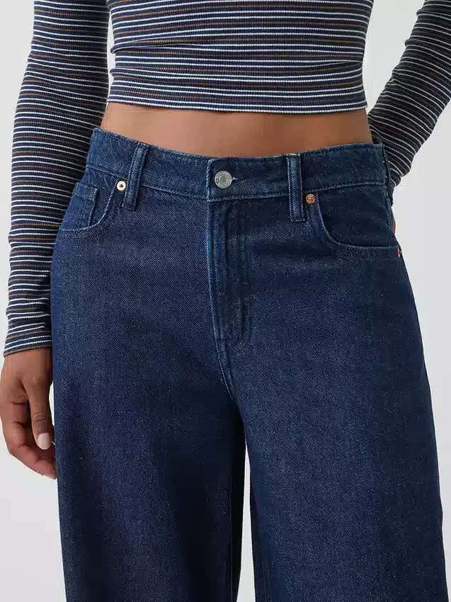 Vaqueros holgados ultrasuaves de talle medio para mujeres con curvas