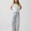 Vaqueros infantiles de talle bajo, corte ancho y pierna ancha