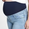 Vaqueros leggings premamá con panel completo y efecto desgastado
