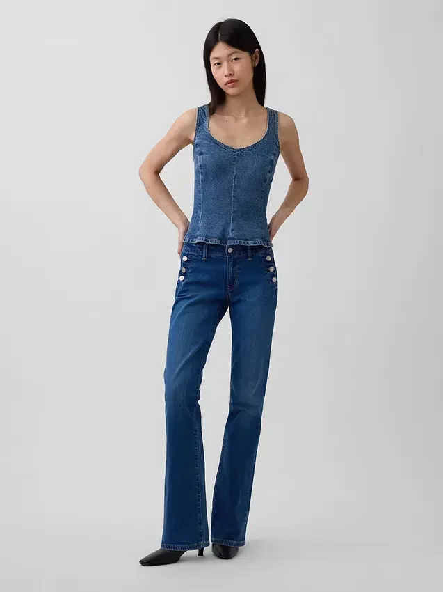Blusa ajustada de denim con peplum
