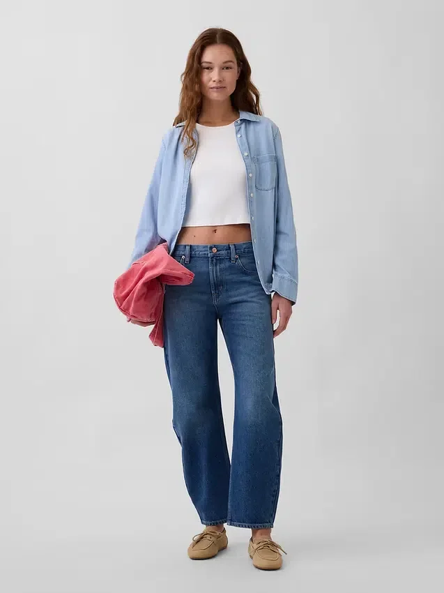 Vaqueros Slim Barrel de talle medio