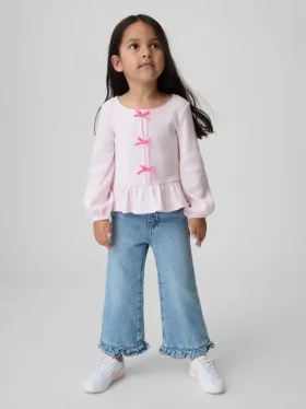Vaqueros Stride con bajo con volantes para bebés y niños pequeños