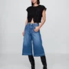 Vaqueros tipo culotte de talle alto