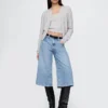 Vaqueros tipo culotte de talle alto