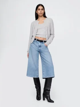 Vaqueros tipo culotte de talle alto
