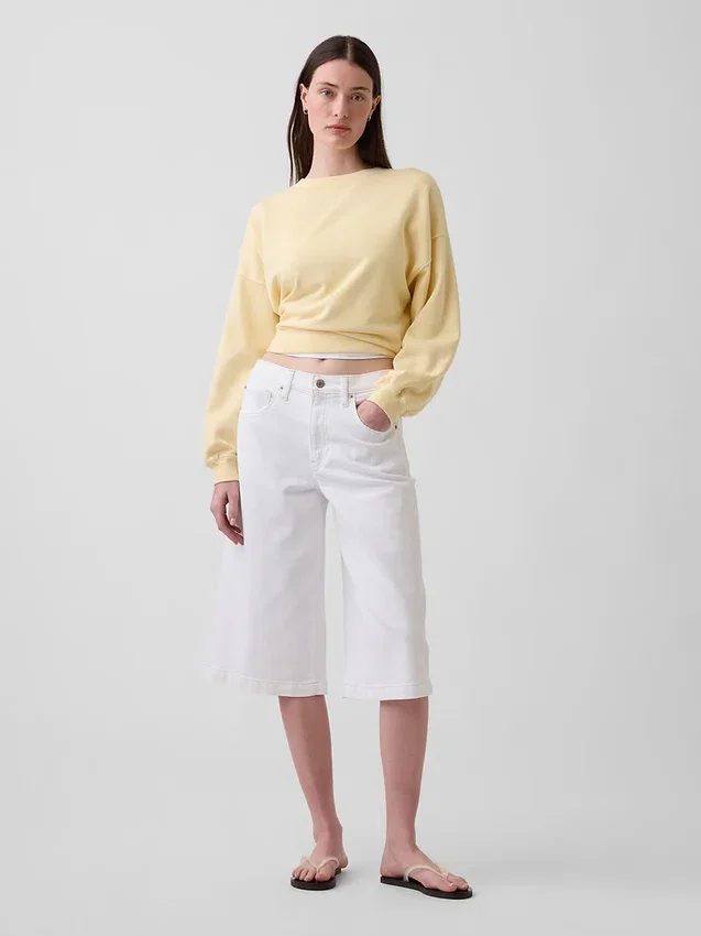 Vaqueros tipo culotte de talle alto