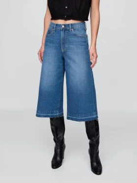 Vaqueros tipo culotte de talle alto