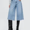 Vaqueros tipo culotte de talle alto