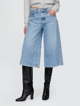 Vaqueros tipo culotte de talle alto