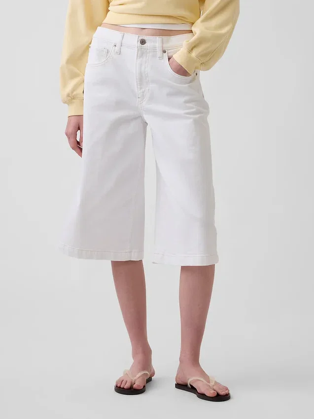 Vaqueros tipo culotte de talle alto