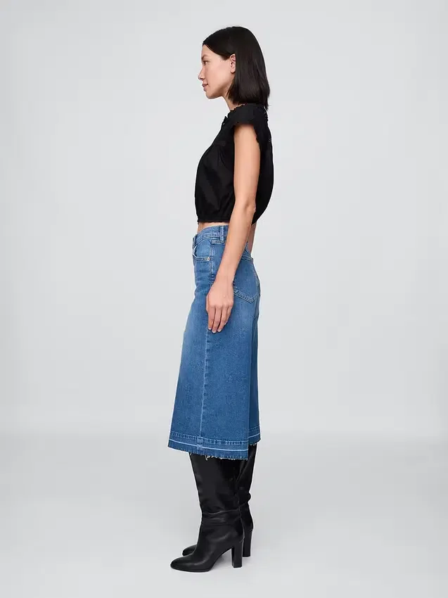 Vaqueros tipo culotte de talle alto
