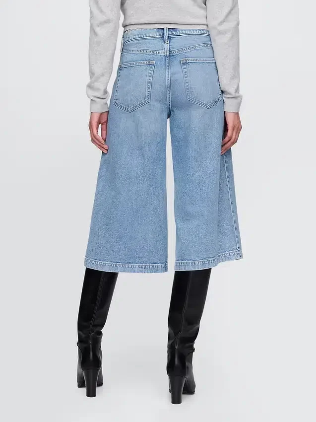 Vaqueros tipo culotte de talle alto