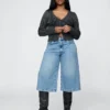 Vaqueros tipo culotte de talle alto