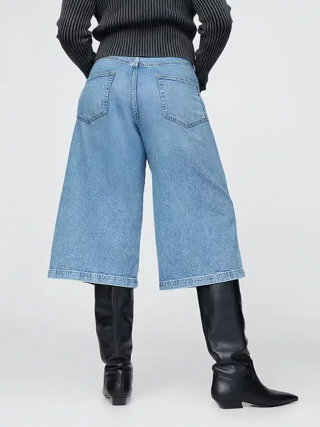 Vaqueros tipo culotte de talle alto
