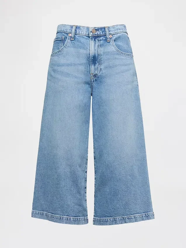 Vaqueros tipo culotte de talle alto