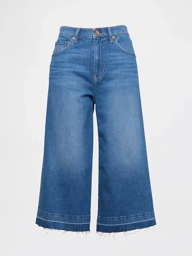 Vaqueros tipo culotte de talle alto