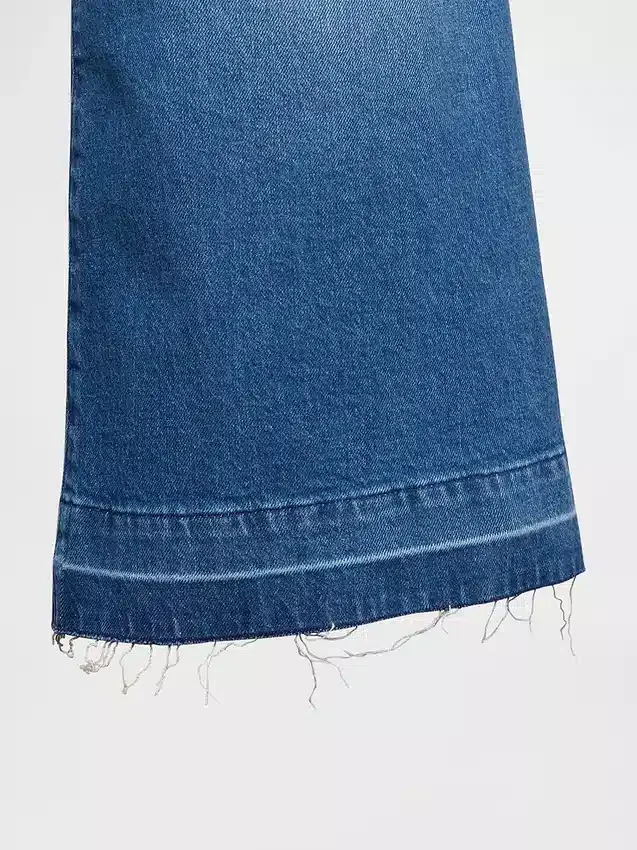 Vaqueros tipo culotte de talle alto