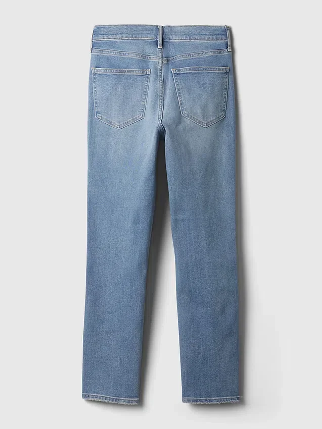 Vaqueros vintage de talle medio, corte ajustado y bajo con corte en V