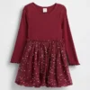 Vestido abullonado de materiales mixtos para bebés y niños pequeños