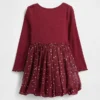 Vestido abullonado de materiales mixtos para bebés y niños pequeños