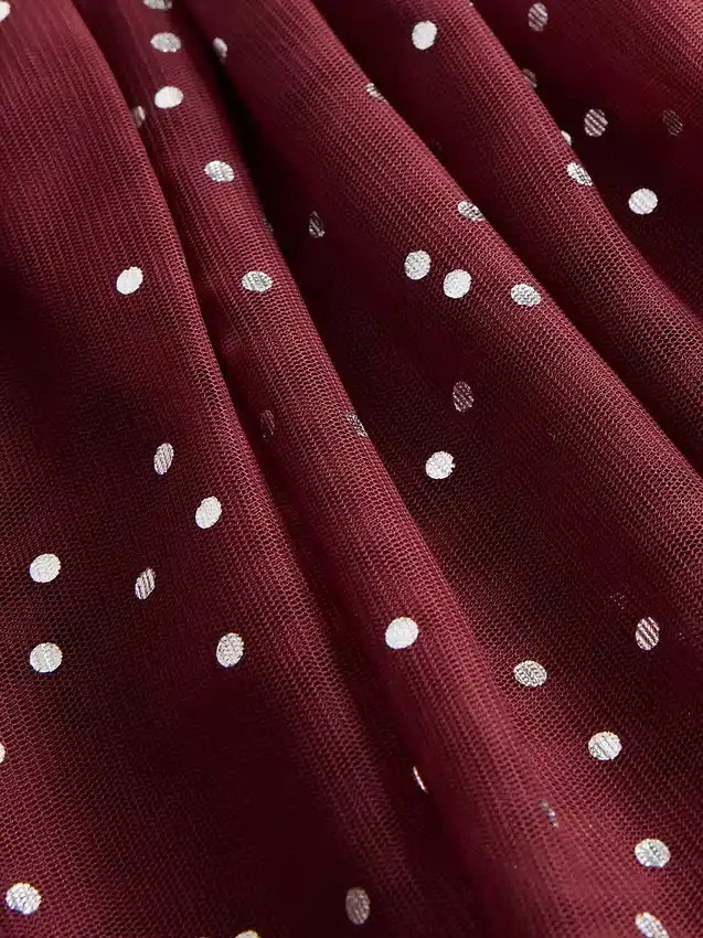 Vestido abullonado de materiales mixtos para bebés y niños pequeños