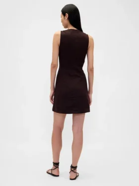 Vestido asimétrico de mezcla de lino