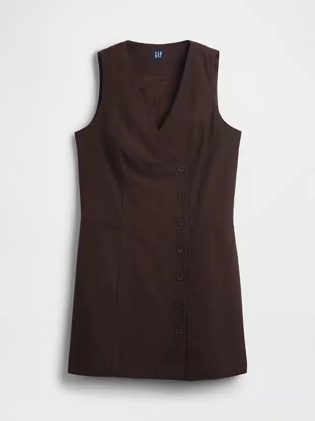 Vestido asimétrico de mezcla de lino