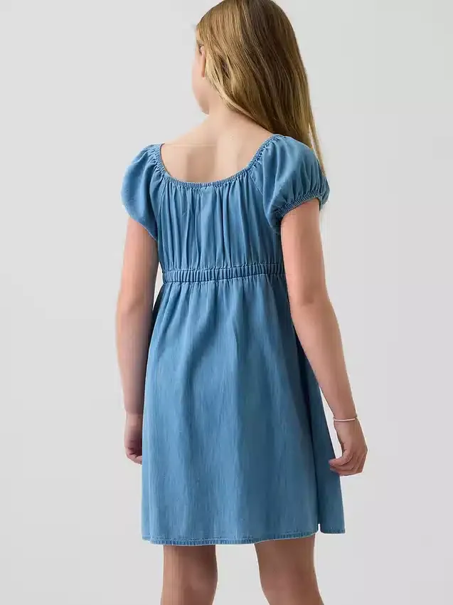 Vestido babydoll de denim para niña