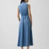 Vestido camisero largo de denim ultrasuave