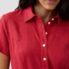 Vestido camisero midi de mezcla de lino