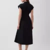 Vestido camisero midi de popelín ceñido