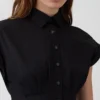 Vestido camisero midi de popelín ceñido