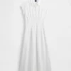 Vestido camisero midi de popelín ceñido