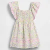 Vestido con mangas acampanadas y fruncido para bebés y niños