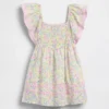 Vestido con mangas acampanadas y fruncido para bebés y niños