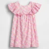 Vestido con volantes y estampado floral para bebés y niños