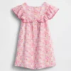 Vestido con volantes y estampado floral para bebés y niños