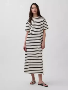 Vestido de camiseta maxi oversize de tejido grueso