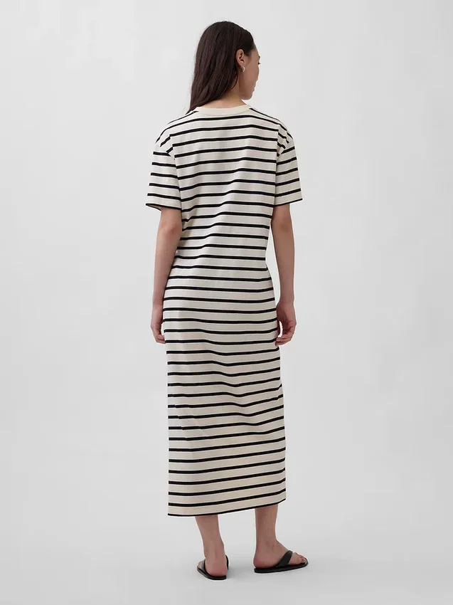 Vestido de camiseta maxi oversize de tejido grueso