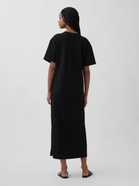 Vestido de camiseta maxi oversize de tejido grueso