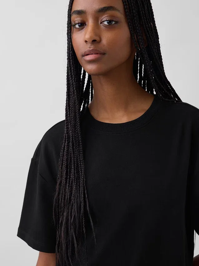 Vestido de camiseta maxi oversize de tejido grueso