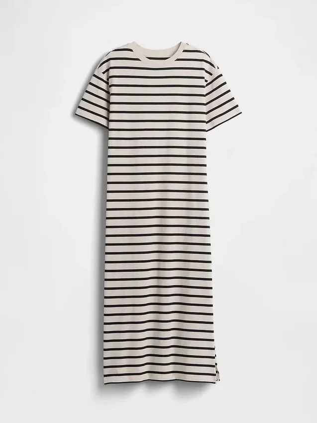 Vestido de camiseta maxi oversize de tejido grueso
