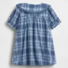 Vestido de cuadros con cuello para bebé