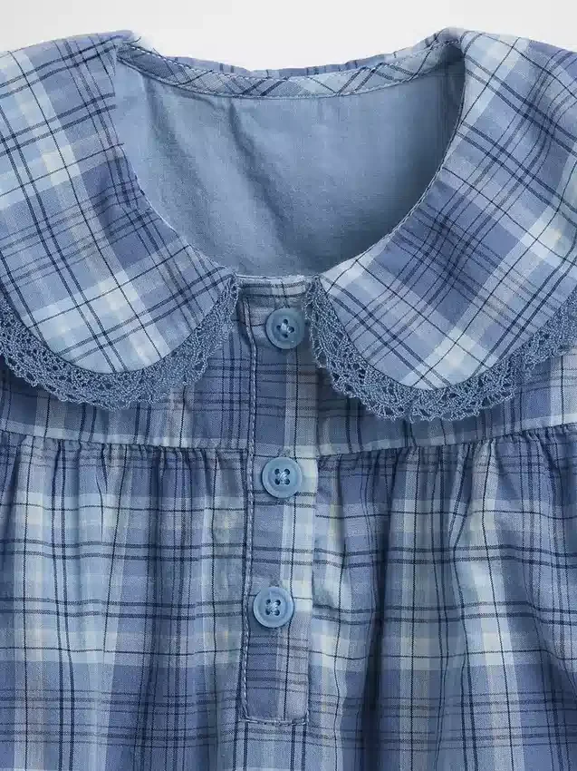 Vestido de cuadros con cuello para bebé
