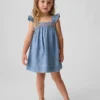 Vestido de denim bordado para bebés y niños pequeños