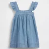 Vestido de denim bordado para bebés y niños pequeños