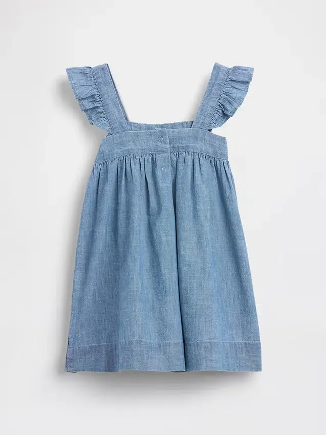Vestido de denim bordado para bebés y niños pequeños