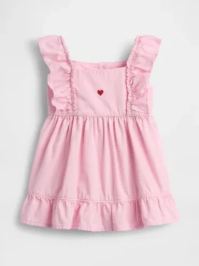 Vestido de denim con corazón para bebé