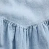 Vestido de denim con escote corazón y mangas con volantes